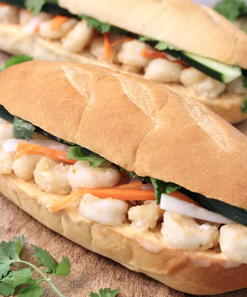 Fried Shrimp Banh Mi (Vietnamese Sandwich)