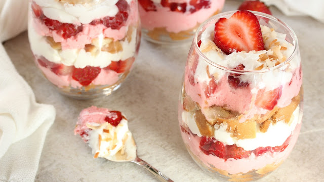 Drunken Strawberry Coconut Trifle