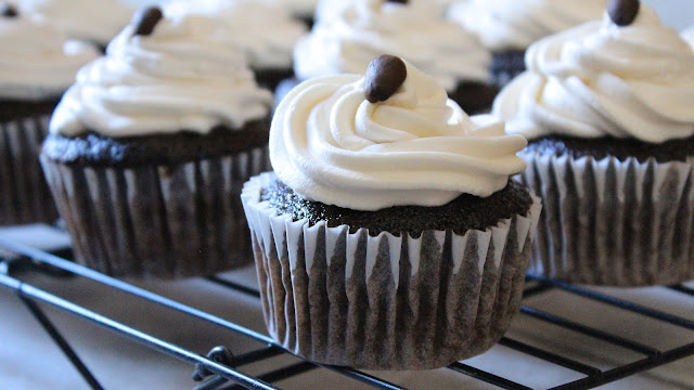 Chocolate Mocha Cupcakes with Irish Cream Frosting