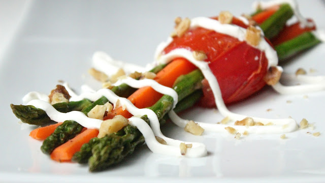 Roasted Asparagus Carrot Bundles