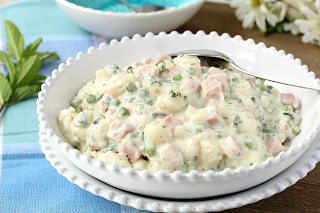 One Skillet Ham and Peas Gnocchi with Mint