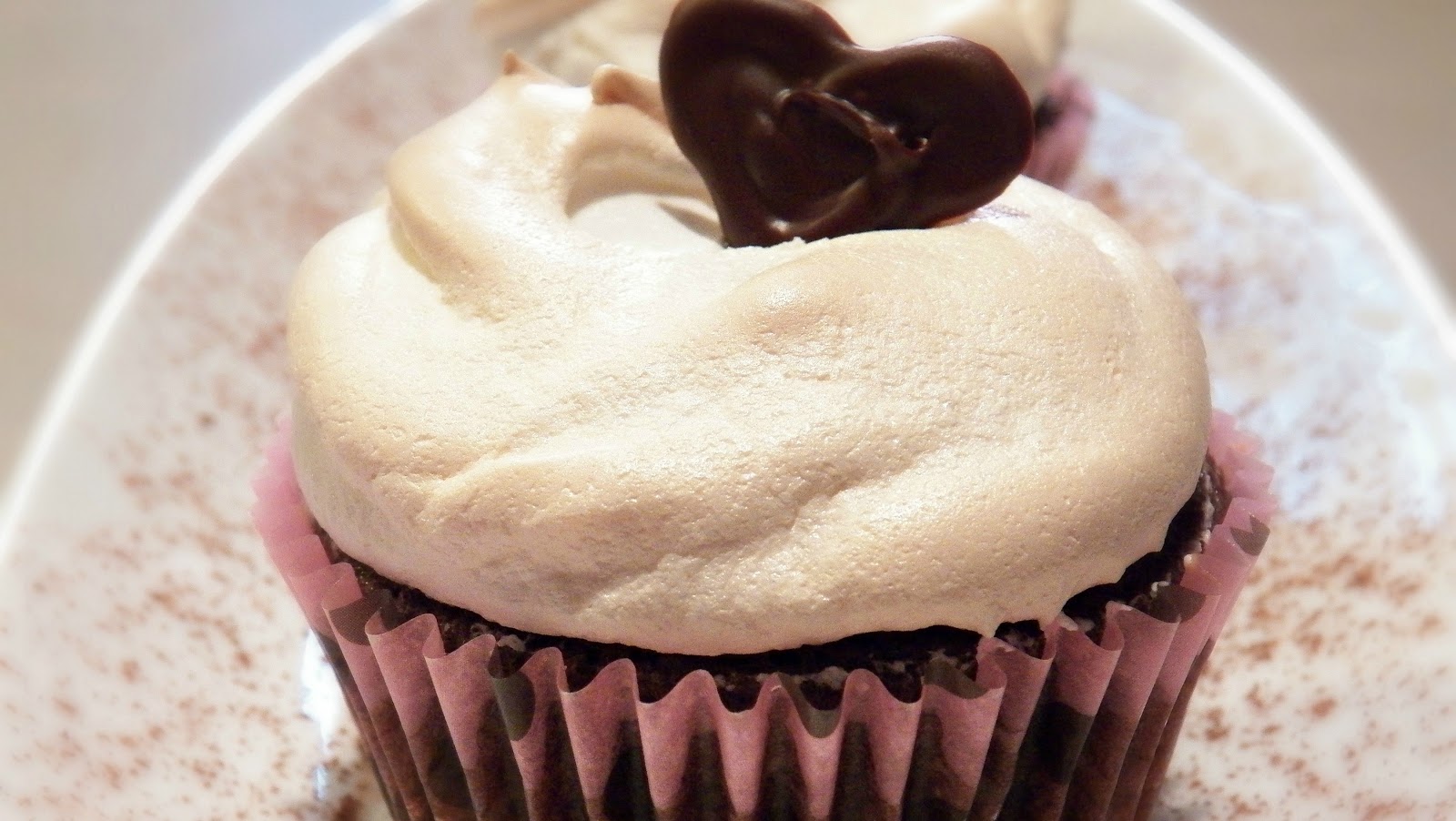 Macaroon Filled Chocolate Cupcake w/Meringue Top