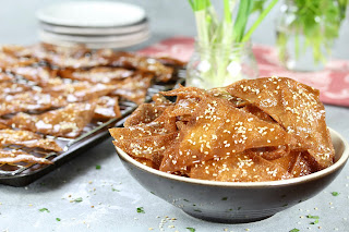 Honey Glazed Fried Wonton Chips