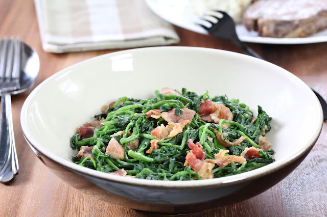 Sautéed Garlicky Watercress with Bacon