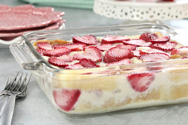 Strawberry Custard Bread Pudding