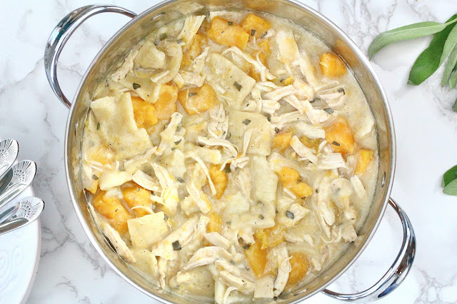 Chicken Butternut and Dumplings