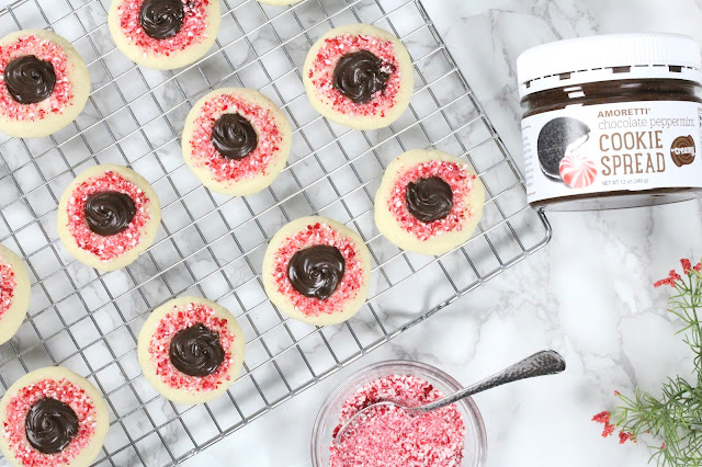 Chocolate Peppermint Thumbprint Cookies