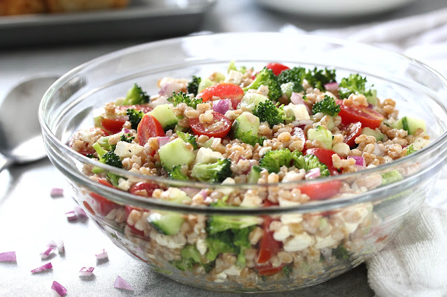 Farro Salad with Red Wine Vinaigrette