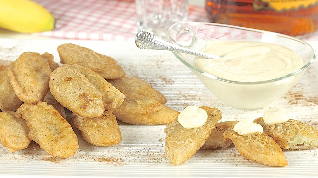 Fried Bananas With Cinnamon Whiskey Cream...