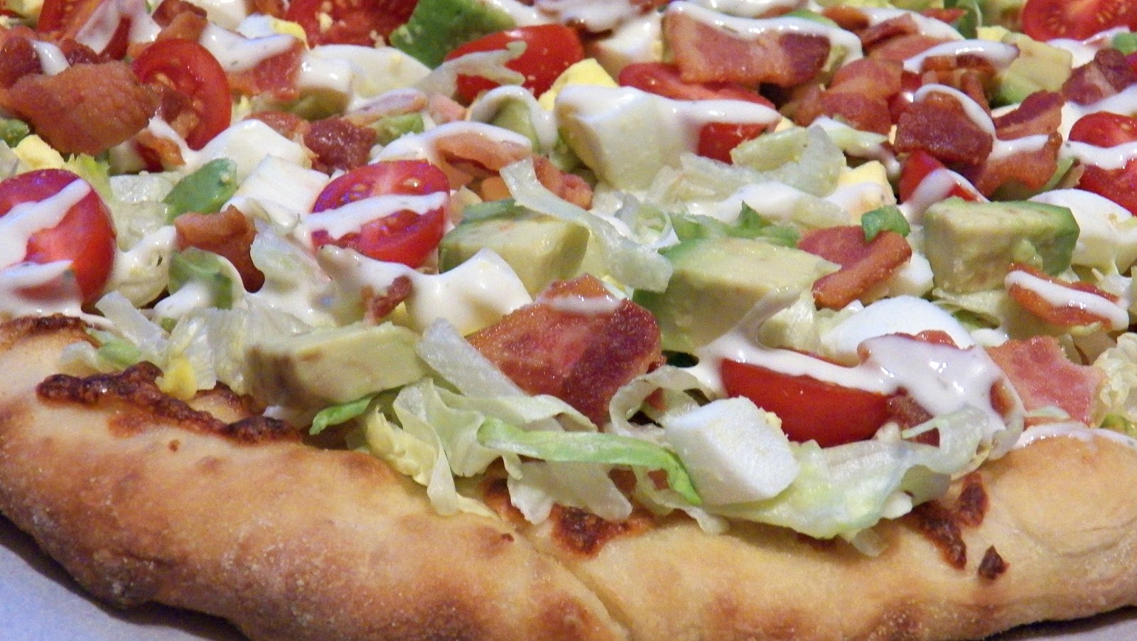 Cobb Salad Pizza with Homemade Pizza Dough