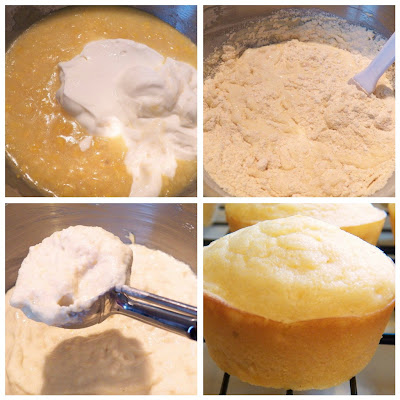 Collage of cornbread batter being prepped