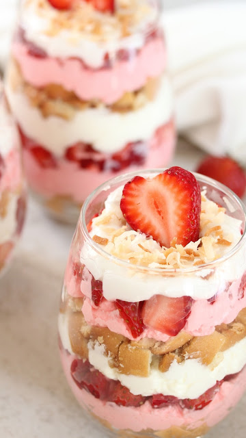 Drunken Strawberry Coconut Trifle