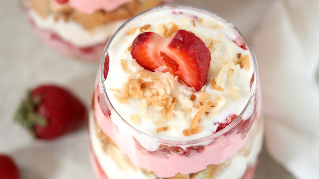 Drunken Strawberry Coconut Trifle