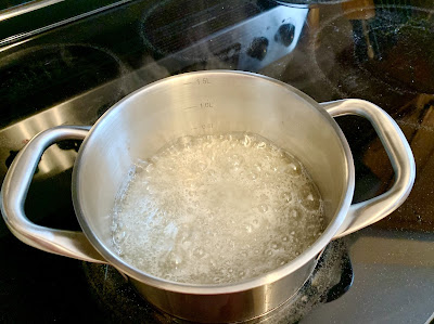 caramelizing sugar in a pan
