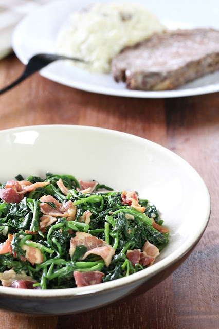 Sautéed Garlicky Watercress with Bacon