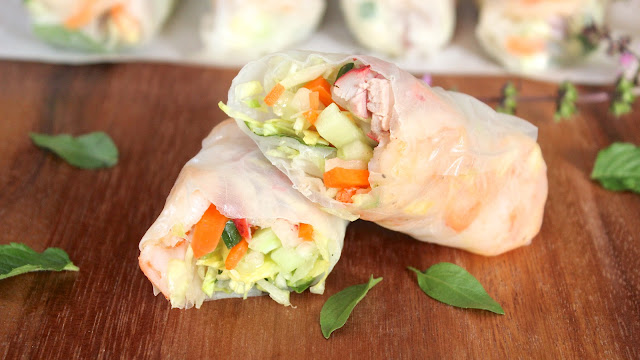 Roast Pork and Sesame Shrimp Summer Rolls (Gỏi Cuốn)