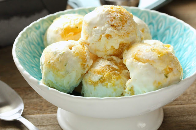 No-Churn Mango Lime Swirl Ice Cream