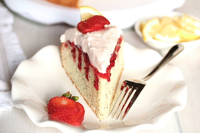 Poppy Seed Strawberry Poke Cake | In Good Flavor