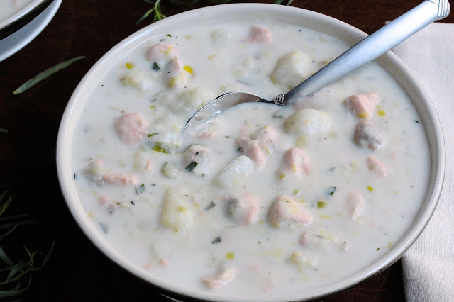 Easy Salmon Leek Chowder