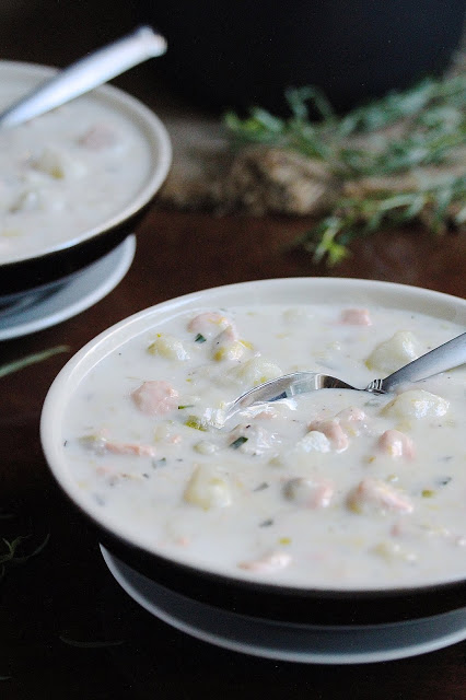 Easy Salmon Leek Chowder