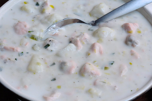 Easy Salmon Leek Chowder