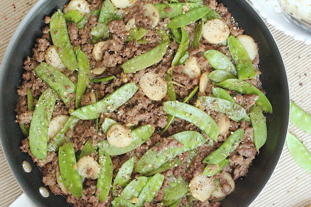 Peppercorn Beef and Snow Peas