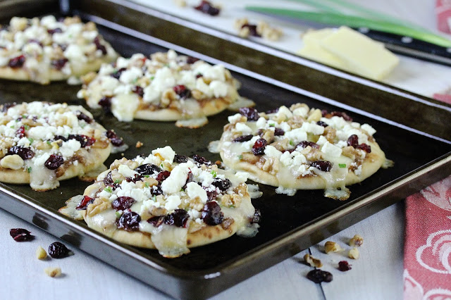 Apple Chutney and Cranberry Mini Naan Pizzas