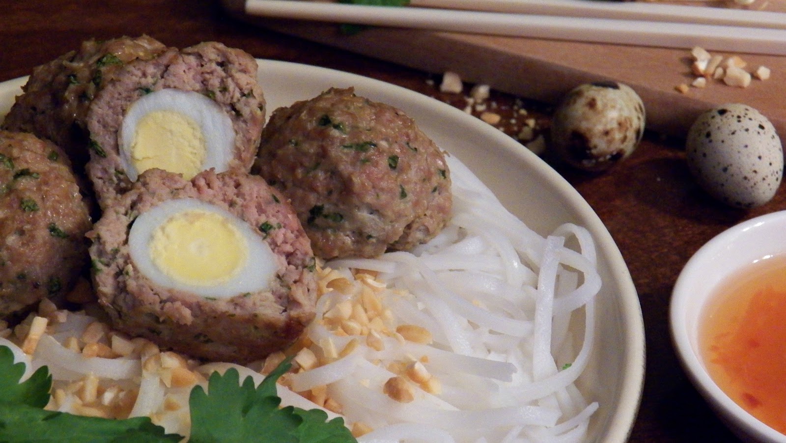 Quail Egg Stuffed Pork Meatballs with Rice...