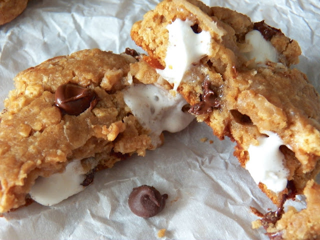 S’mores Stuffed Cookies with Coconut