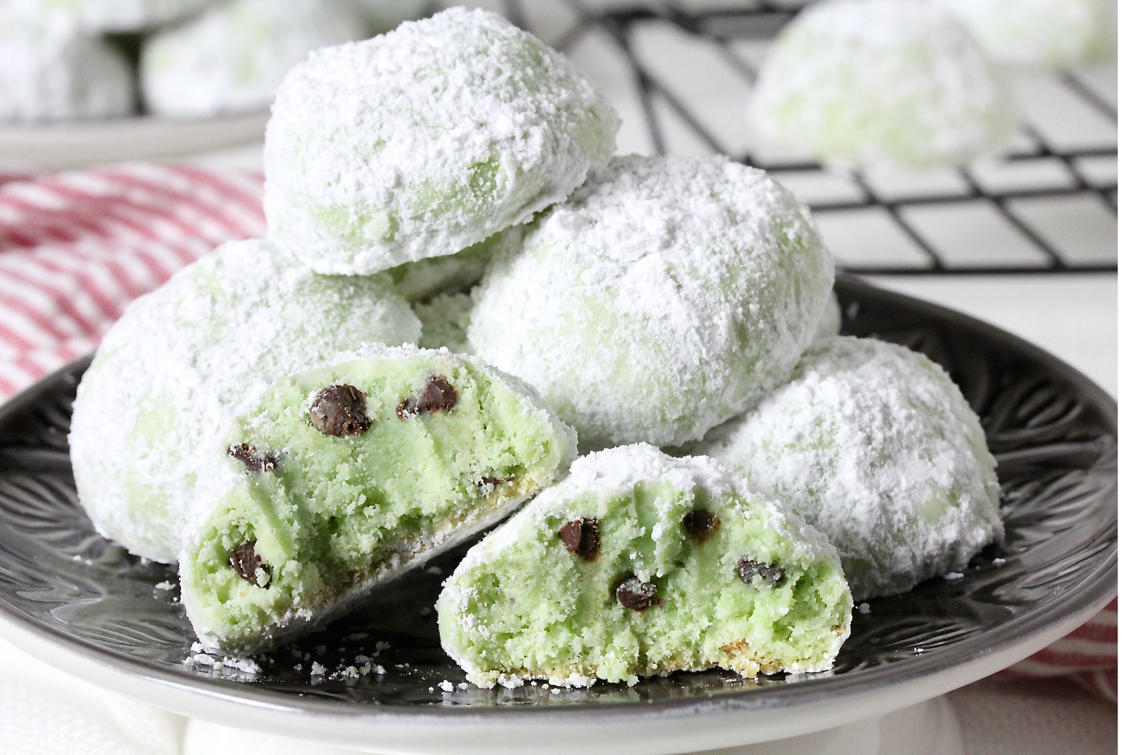 Pistachio Paste Stuffed, Pistachio Snowball Cookies - A Little Spoon