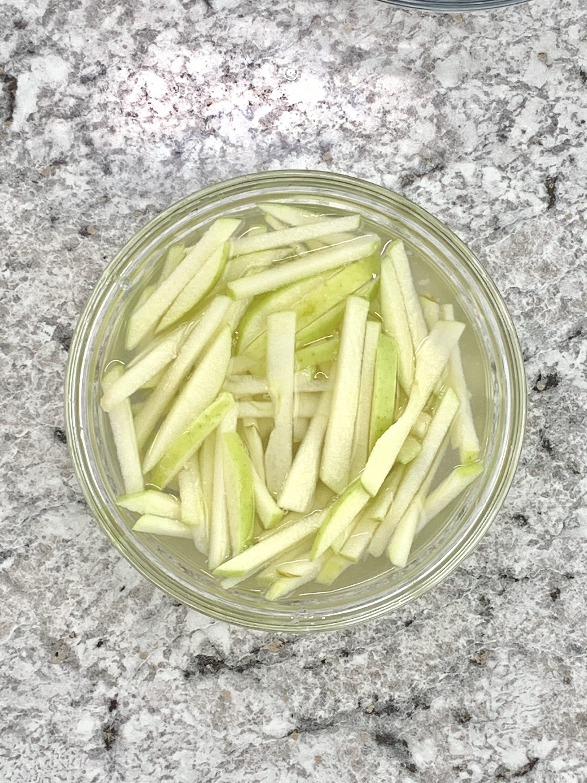 Apple soaking in lemon water