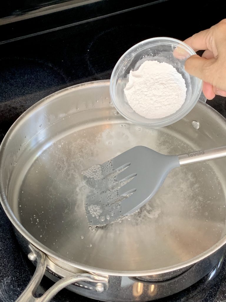 Water and baking soda solution