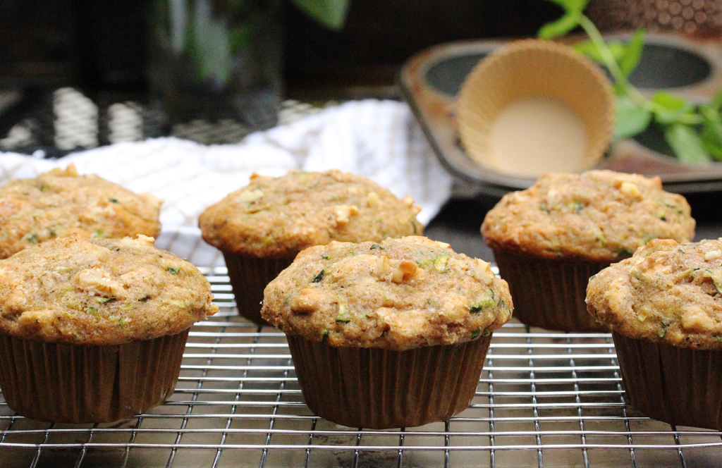 Small Batch Olive Oil Zucchini Muffins