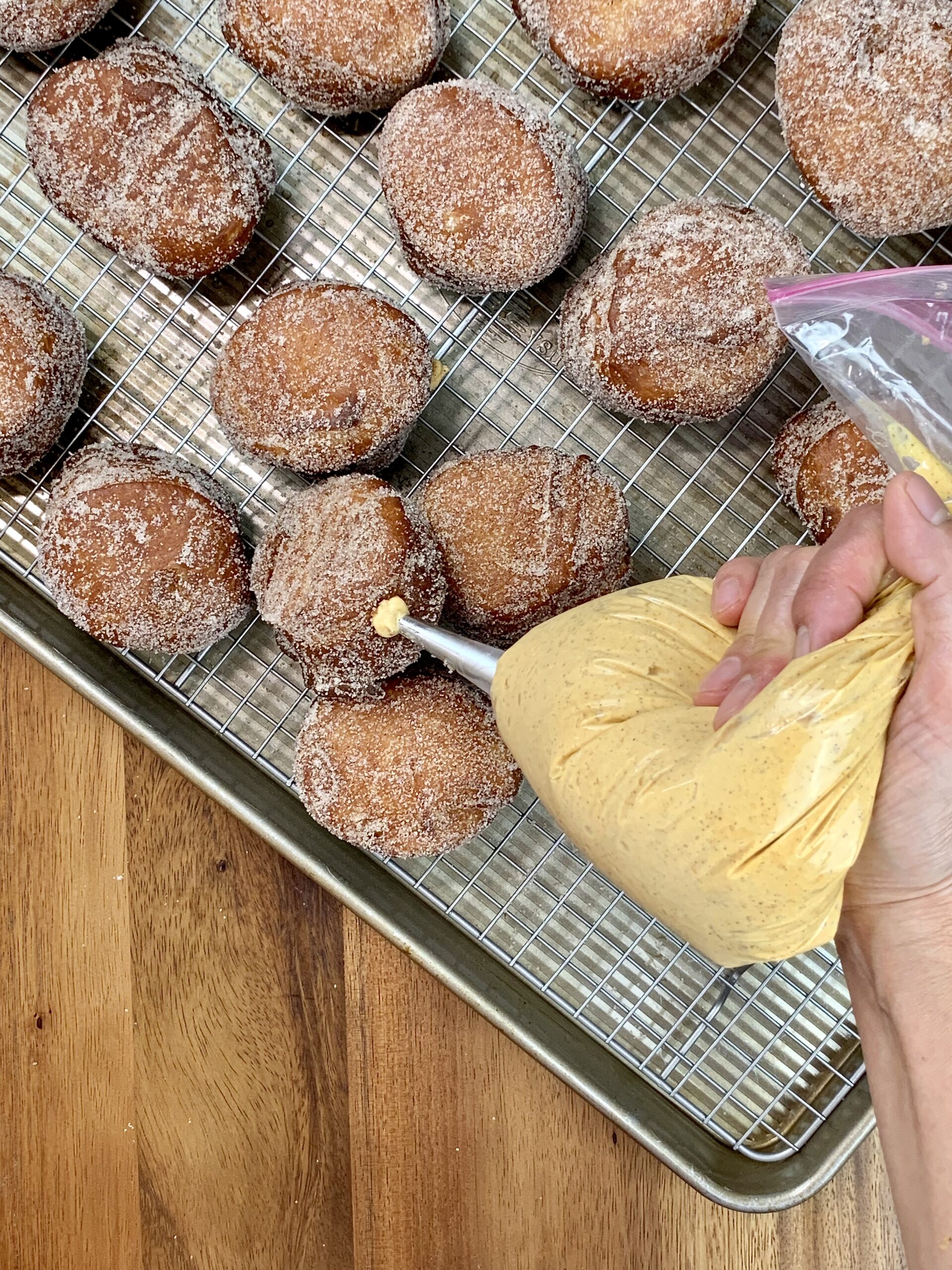 Pumpkin Cream Cheese Filled Donuts