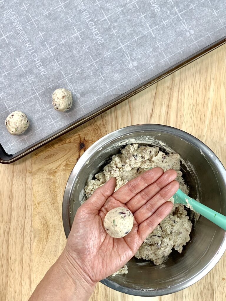 Cranberry Lime Snowball Cookies