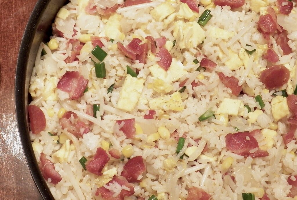 Bacon Egg and Sweet Sausage Fried Rice