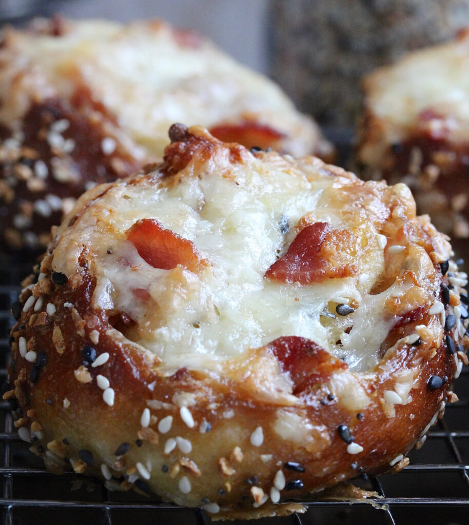 Bacon Cream Cheese Pretzel Buns