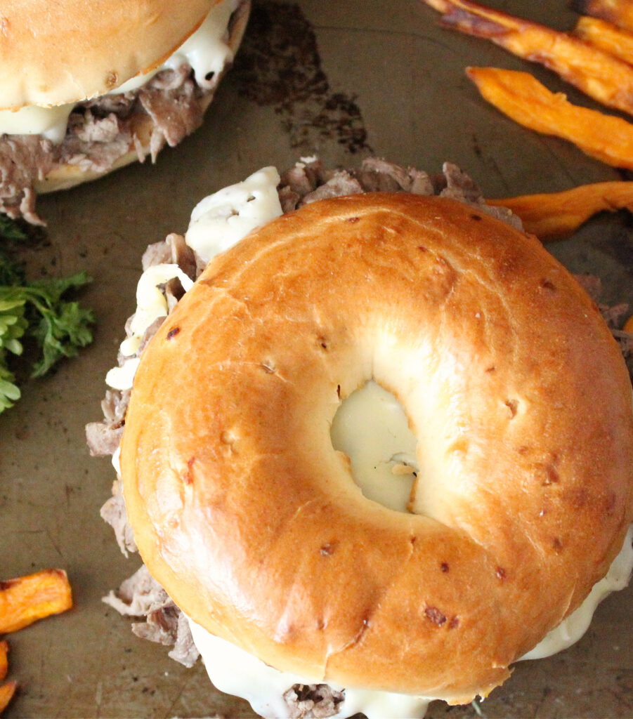 Steak and Cheese Bagel Sandwich 