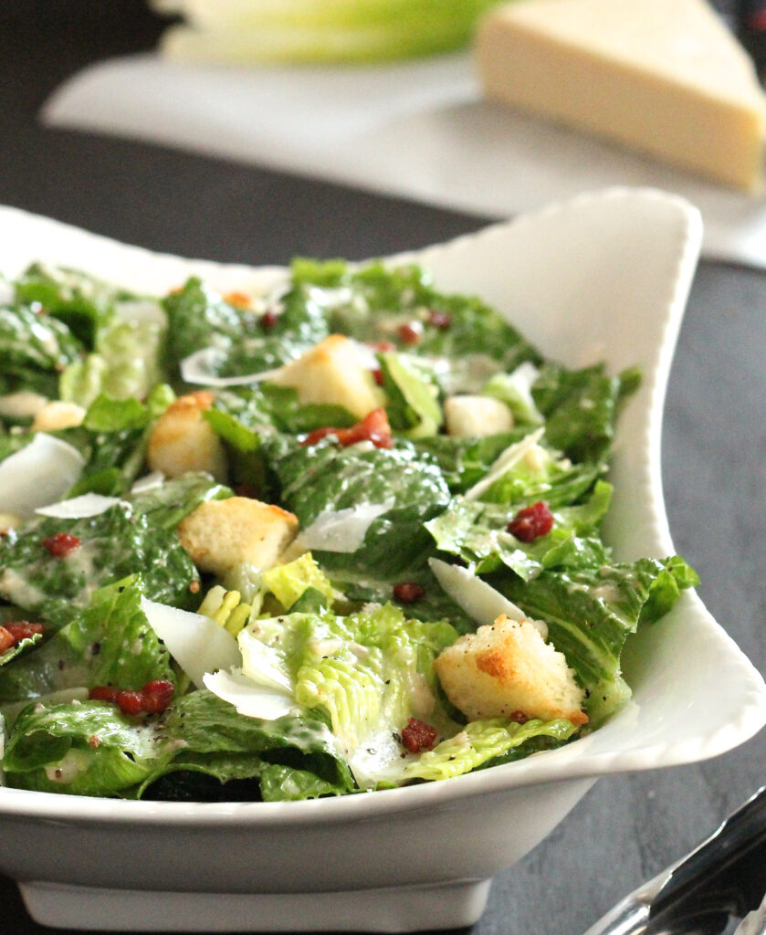 Roasted Black Pepper Caesar Salad with Pancetta