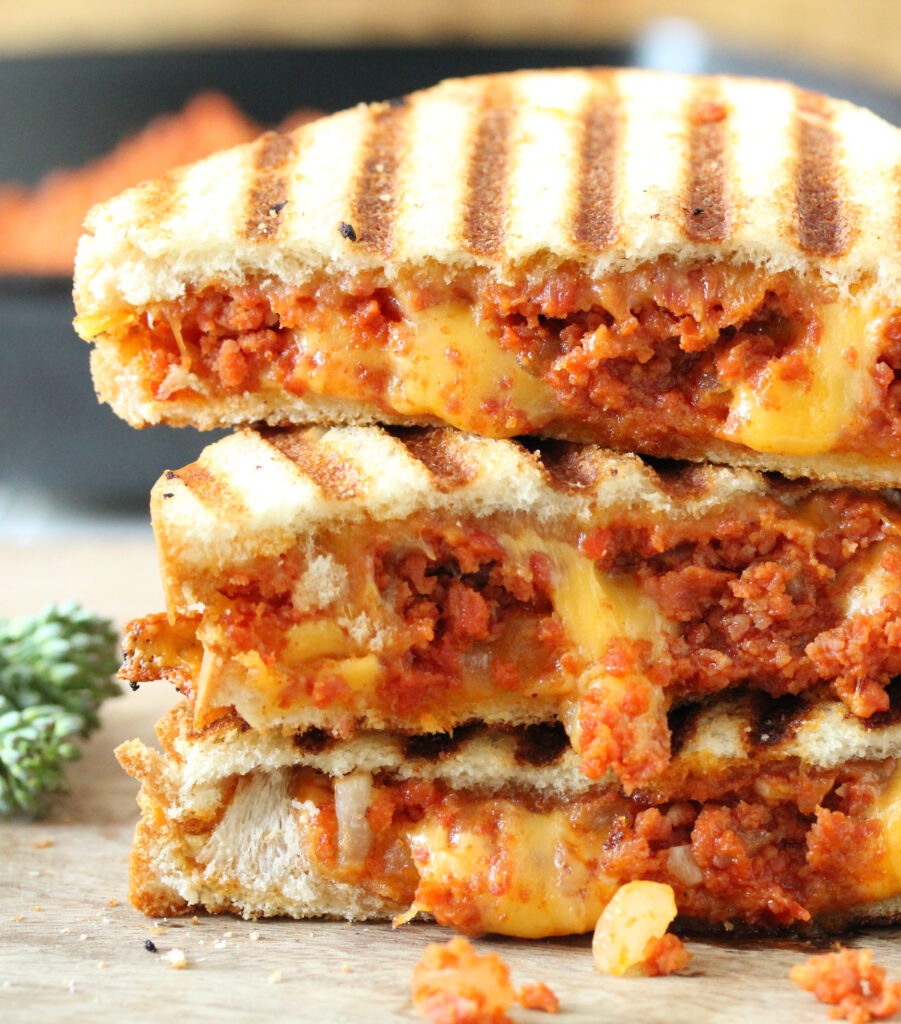 Ground Chourico Grilled Cheese Sandwich