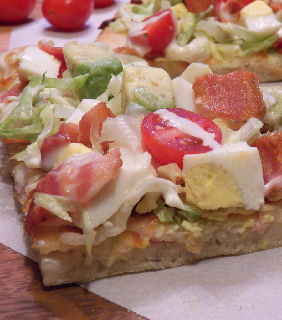 Cobb Salad Pizza with Homemade Pizza Dough