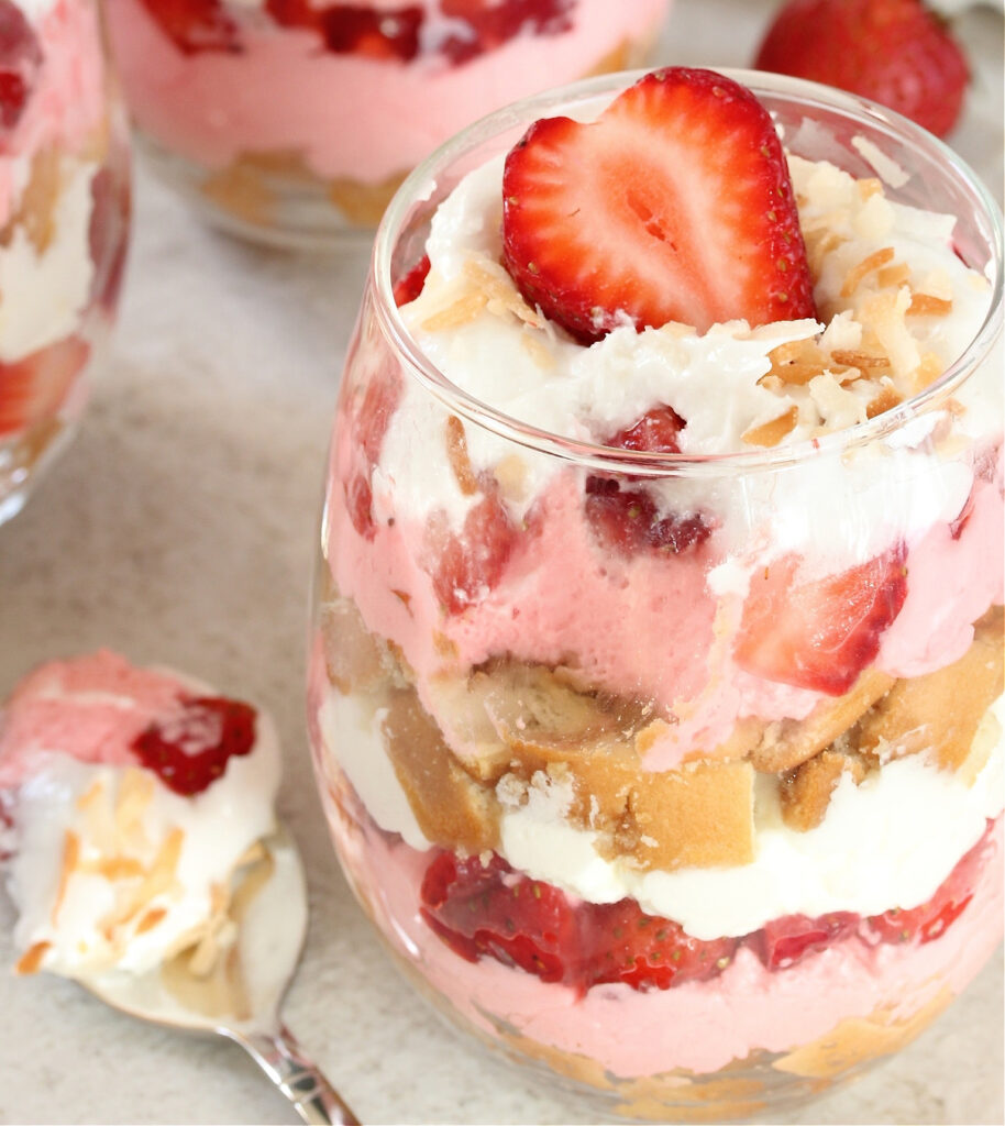 Drunken Strawberry Coconut Trifle