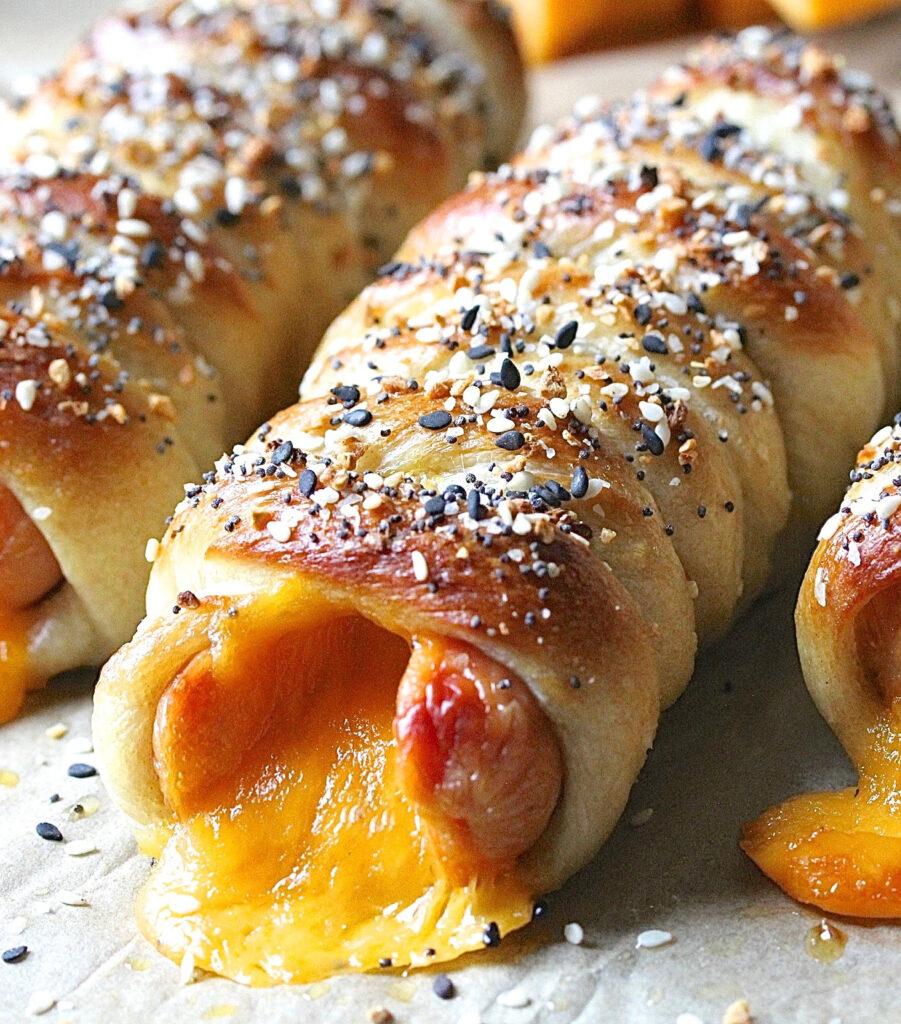 Everything Bagel Pretzel Cheese Dogs 