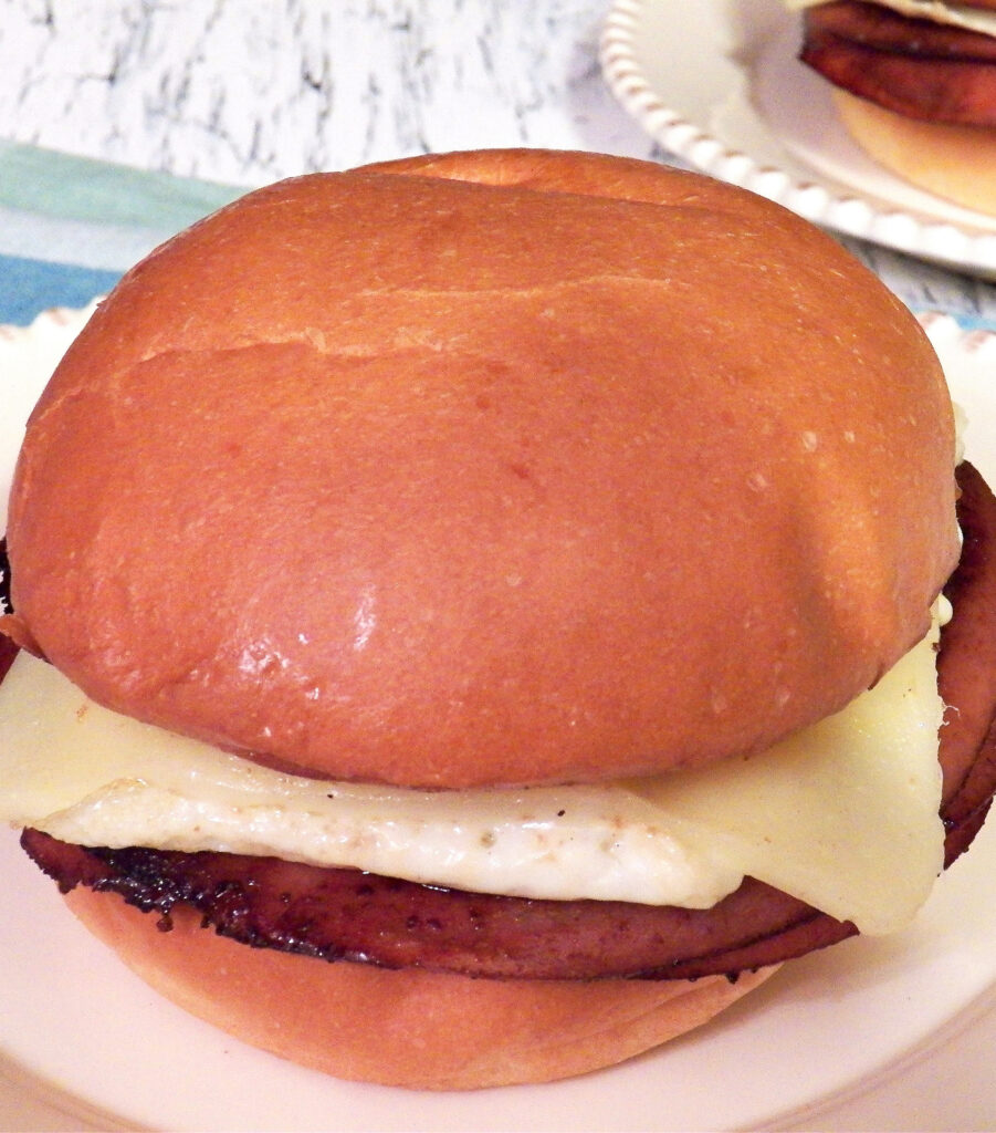 Fried Bologna and Egg Sandwich