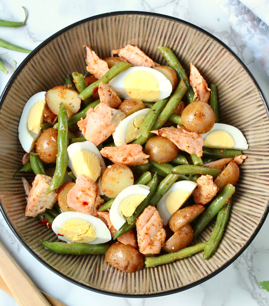 Salmon Potato and Green Bean Salad with Shichimi Togarashi Dressing