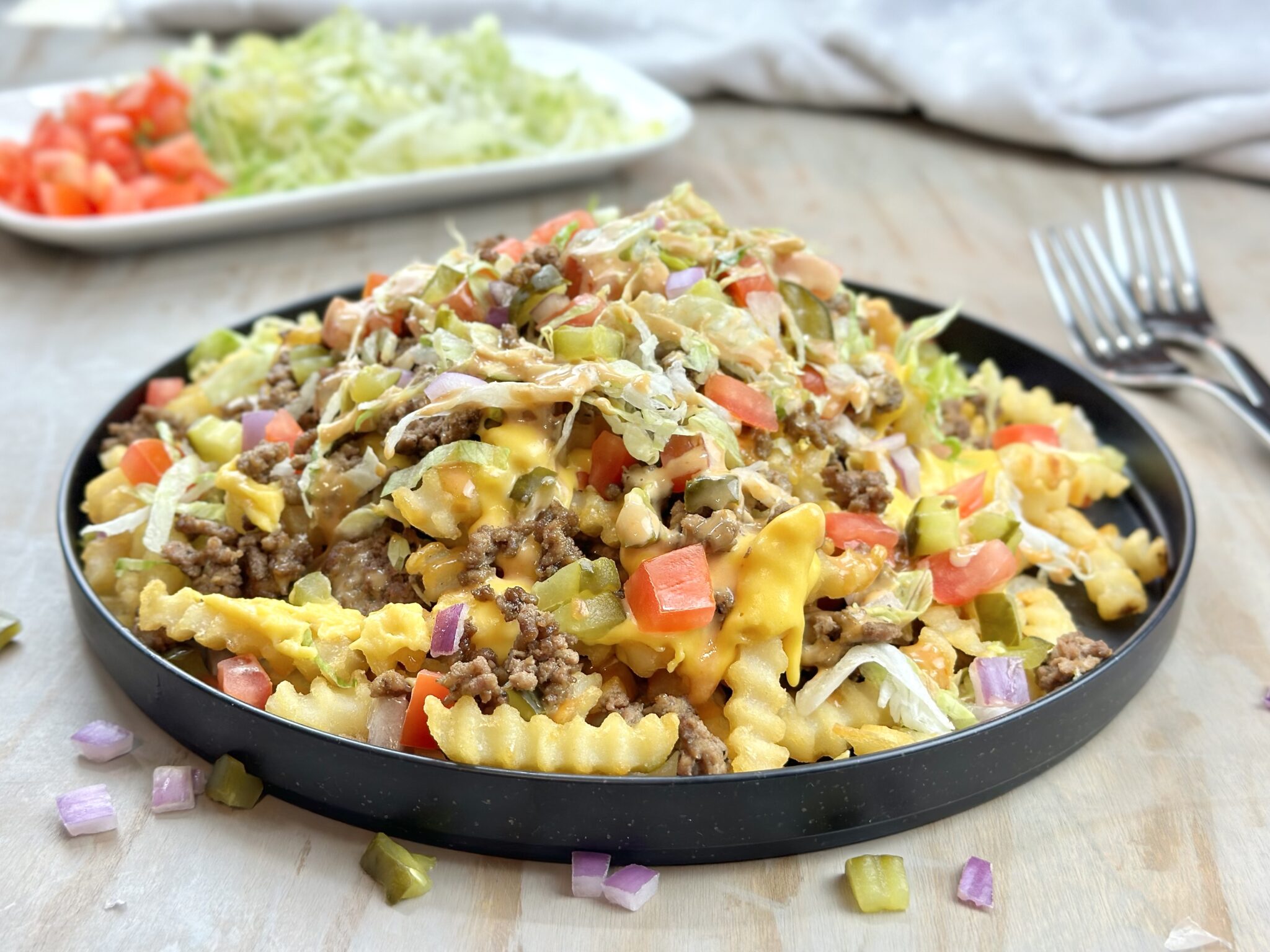 Cheeseburger Loaded Fries In Good Flavor