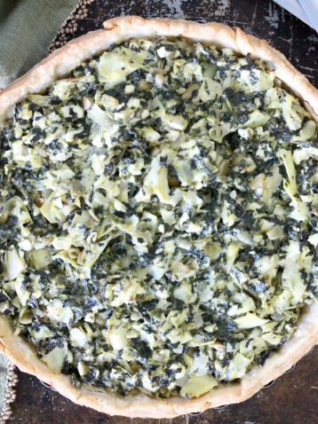 Spinach Artichoke and Feta Tart