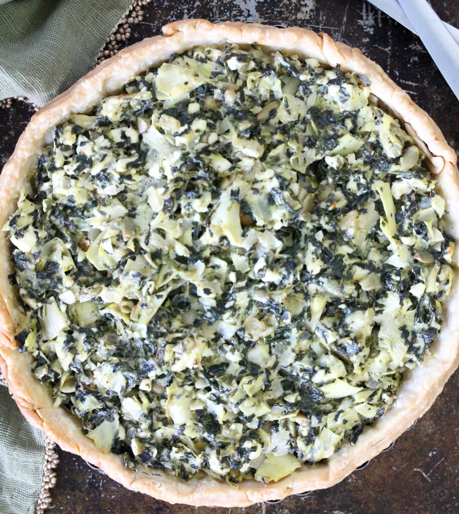 Spinach Artichoke and Feta Tart