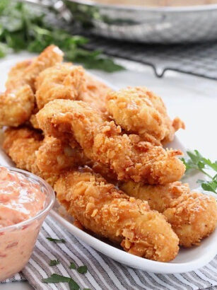 Crispy Chicken Tenders with Sweet Pepper Relish Dip