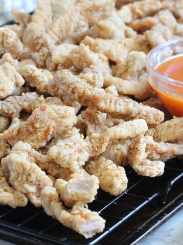 Fried Pork Strips With Sweet and Spicy Dipping Sauce